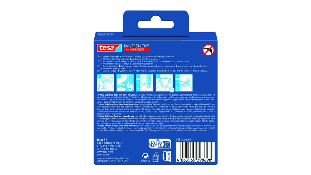 Plakband tesa Nano dubbelz 30mmx3m