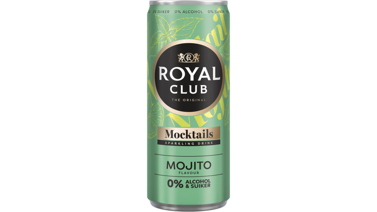 Mocktails Royal Club mojito 0% suiker en alcohol blik 250 ml