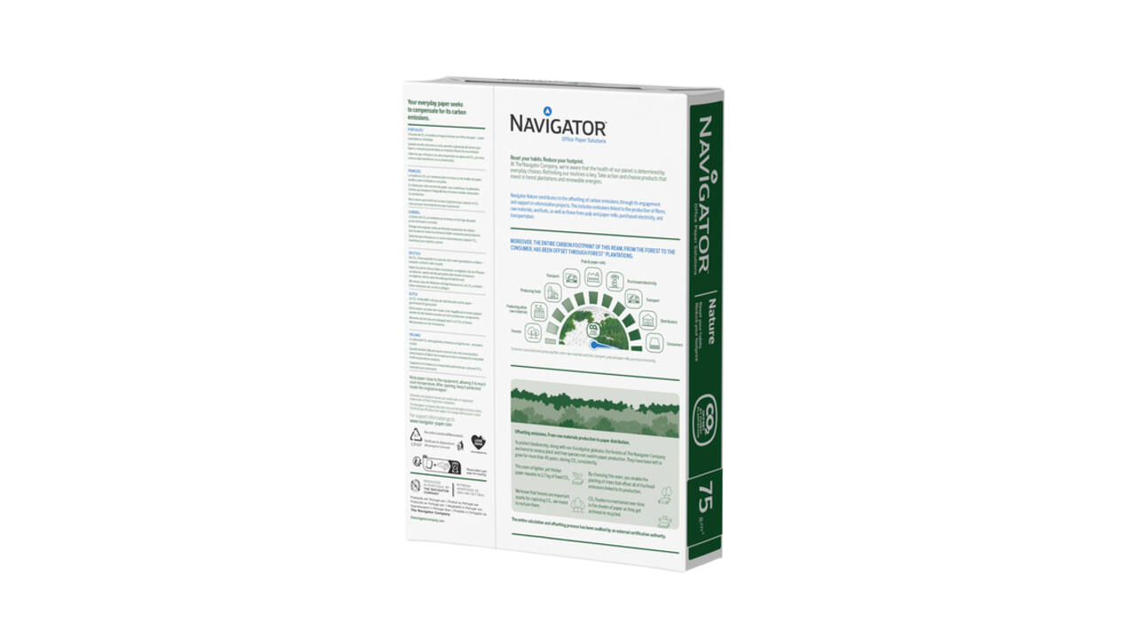Kopieerpapier Navigator Nature A4 75gr wit 500 vel