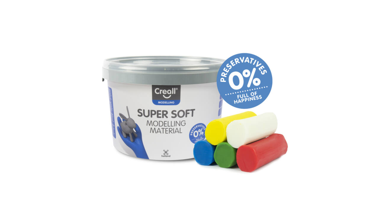 Klei Creall supersoft rood/blauw/groen/geel/wit 1750gram