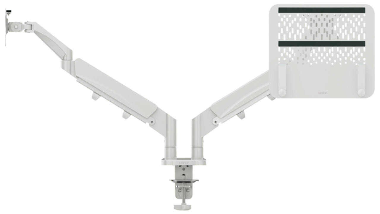 Monitor- en laptoparm Leitz Ergo ruimtebesparend dubbel grijs