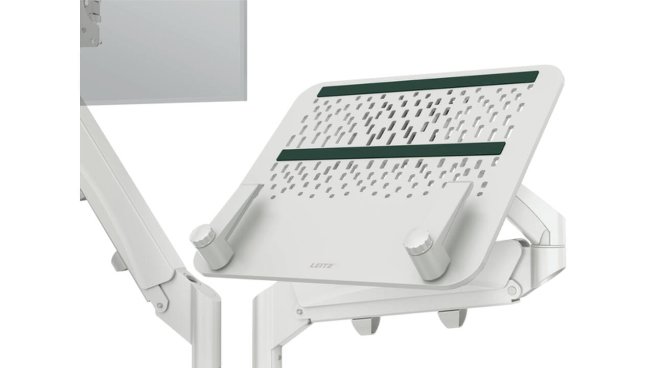 Monitor- en laptoparm Leitz Ergo ruimtebesparend dubbel grijs