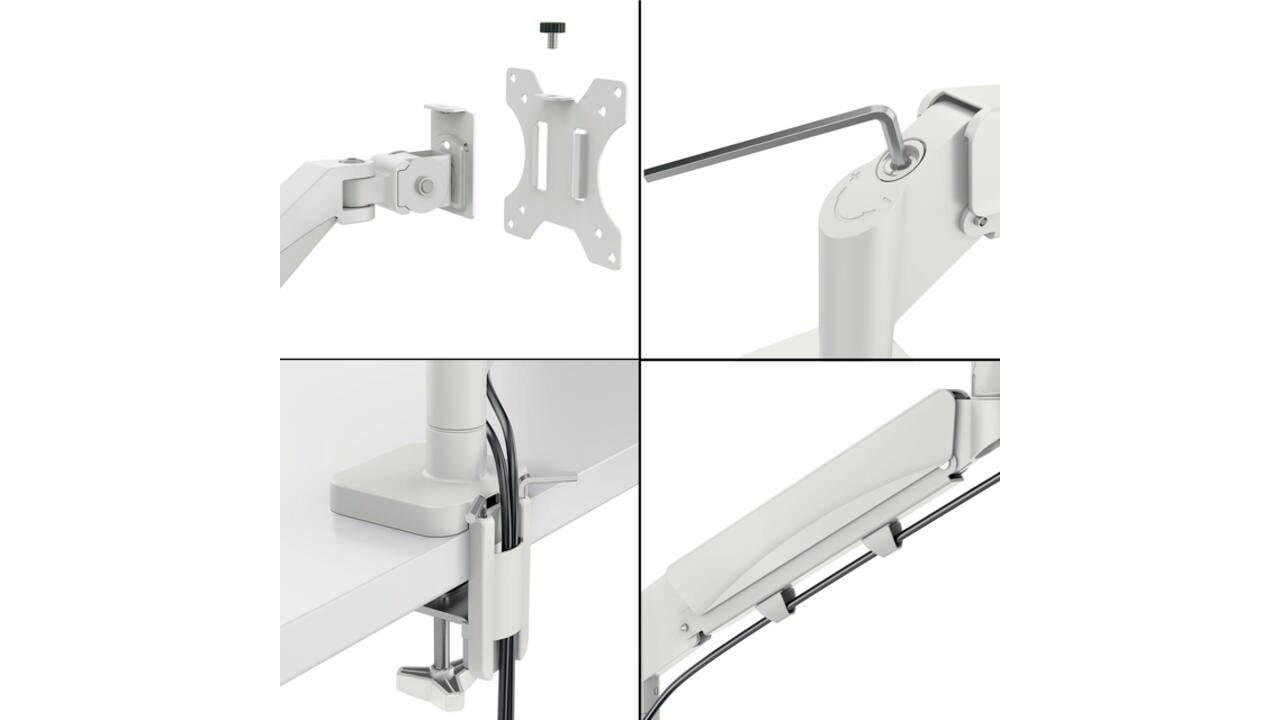 Monitorarm Leitz Ergo ruimtebesparend dubbel grijs