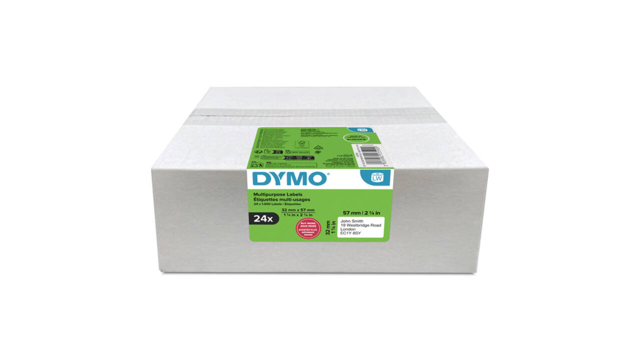 Etiket Dymo LabelWriter multifunctioneel 32x57mm 24 rollen á 1000 stuks wit