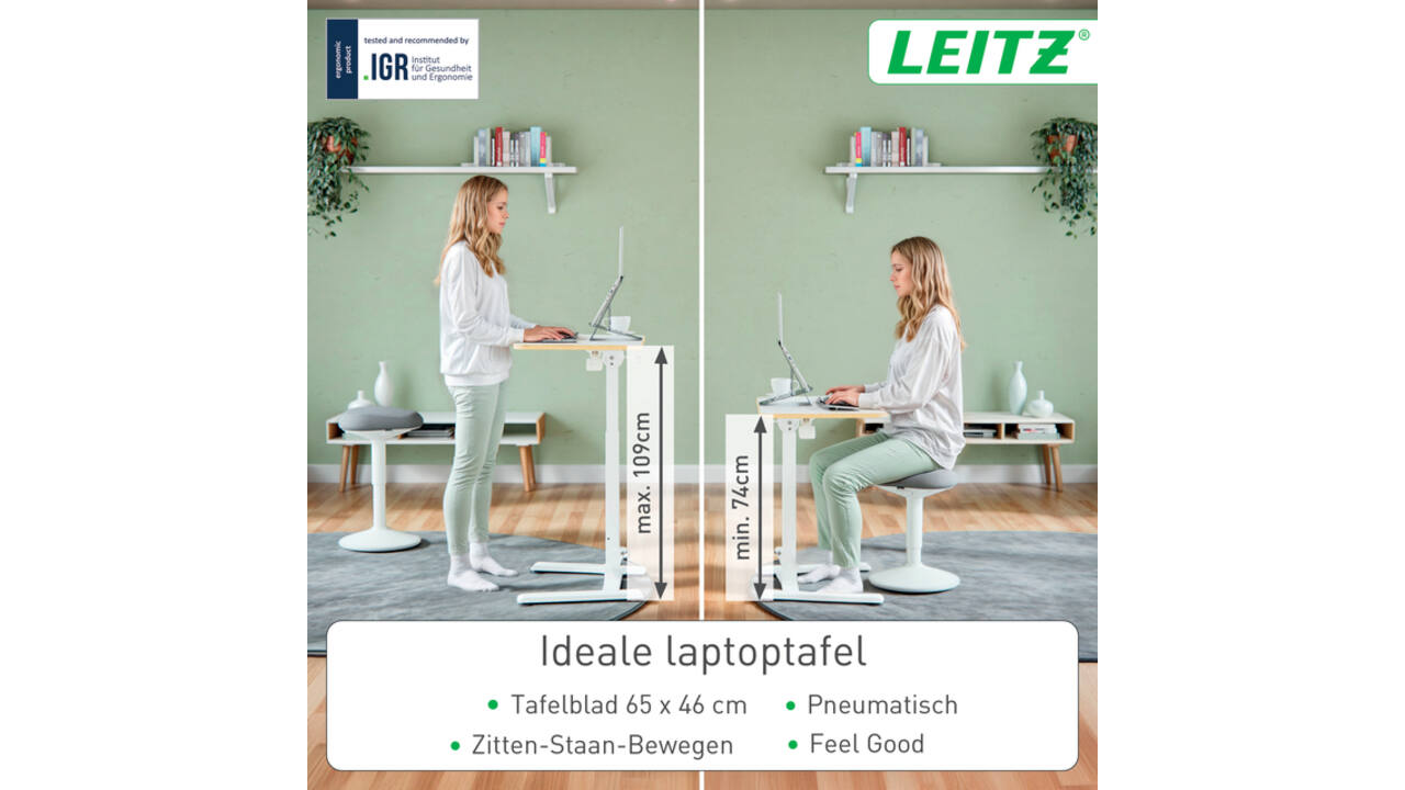 Zit-sta bureau Leitz Ergo compact inklapbaar