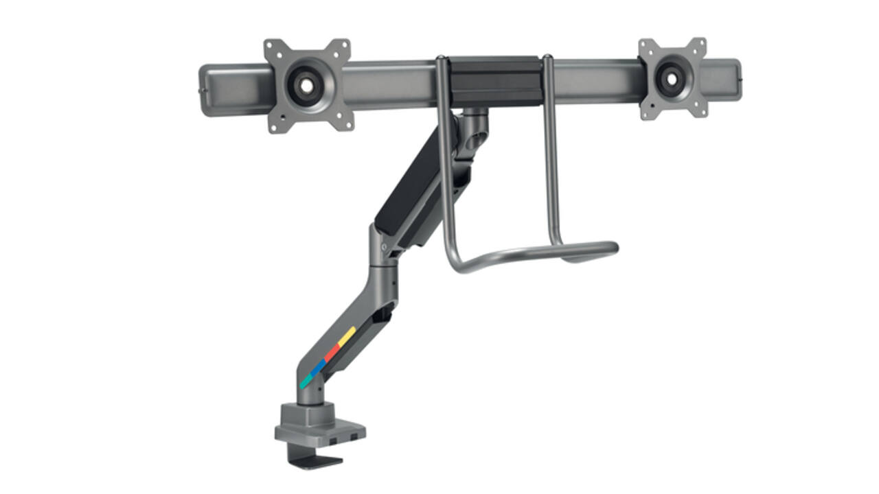Monitorarm Kensington SmartFit dubbel dwarsbalk en handgreep