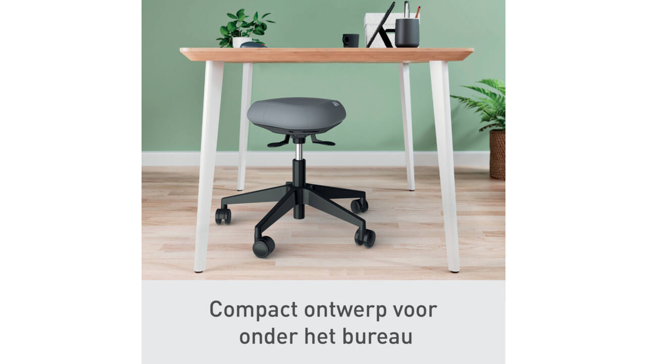 Actieve zitkruk Leitz Ergo met wieltjes en wiebelkussen