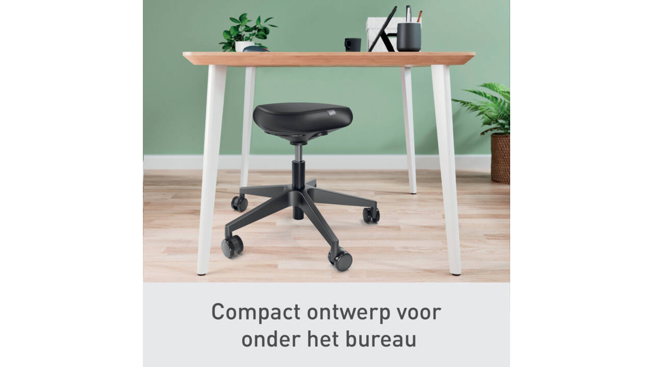 Actieve zitkruk Leitz Ergo met wieltjes en comfortzitting