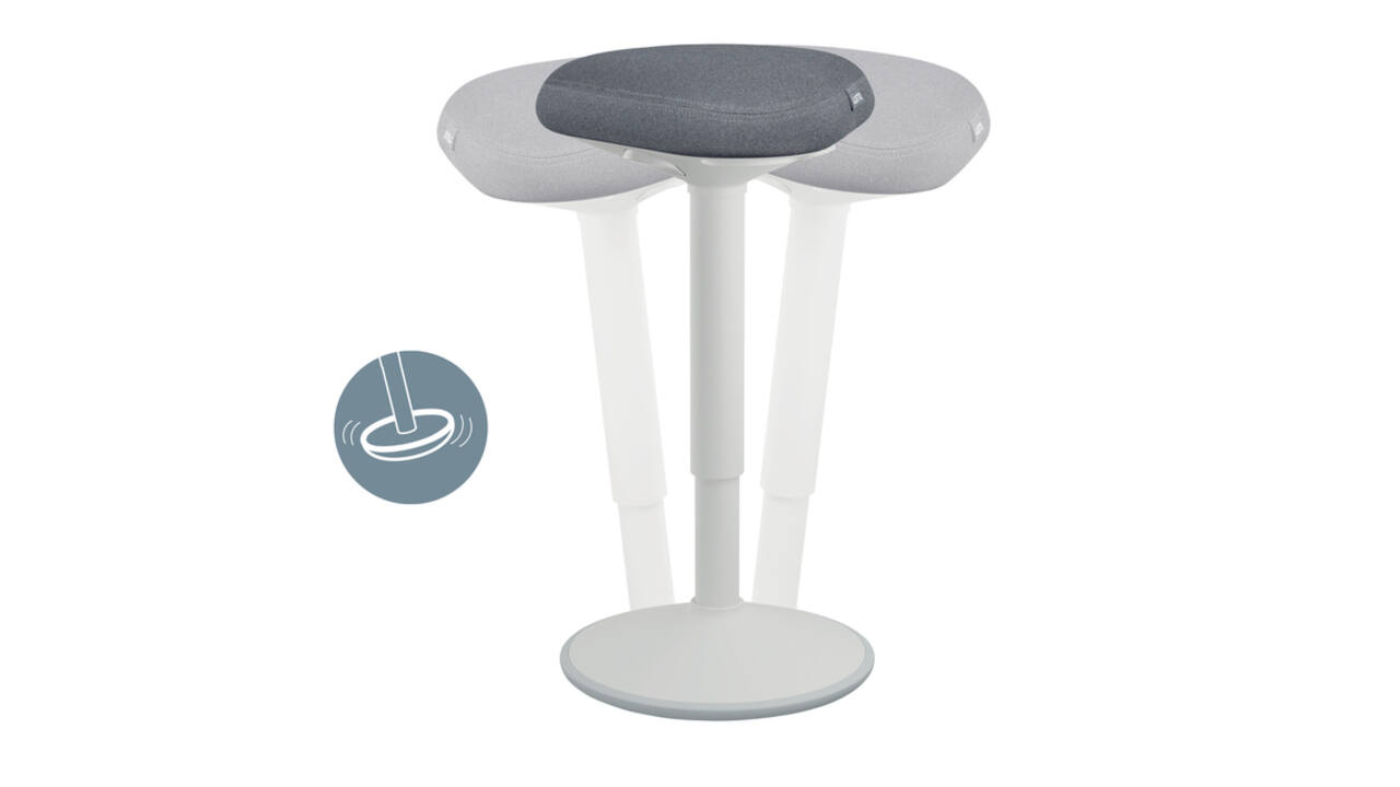 Actieve zit-sta kruk Leitz Ergo met gasveer 57-82 cm grijs