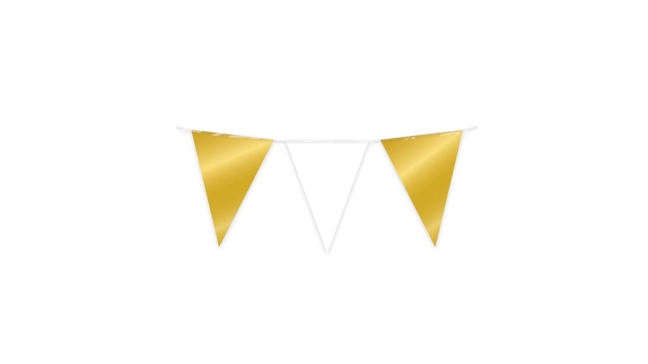Party Flag Foil Gold and white