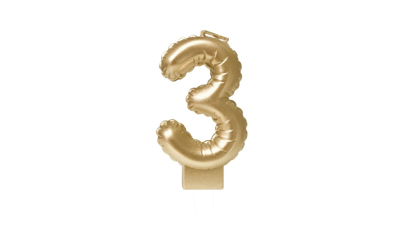 Foil balloon candle gold 3