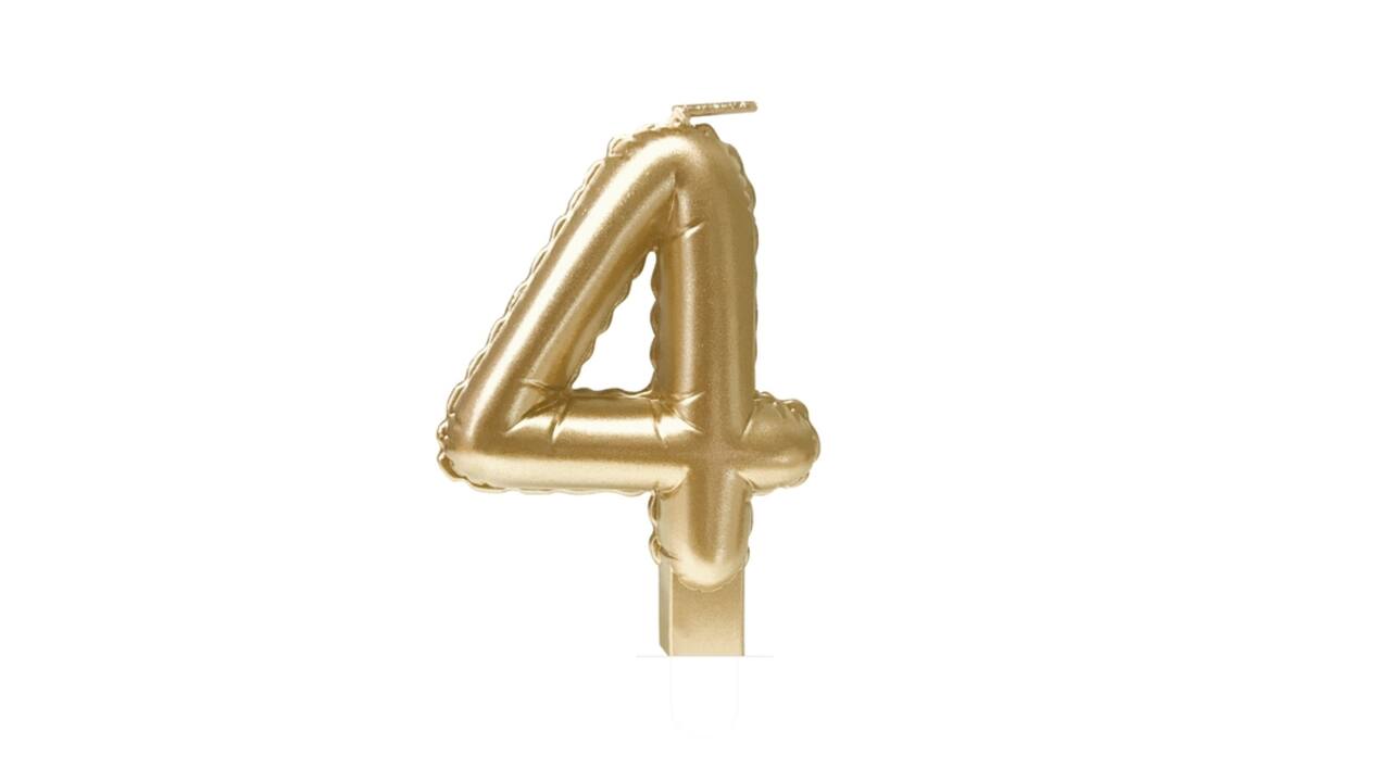 Foil balloon candle gold 4