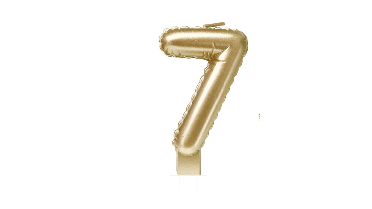 Foil balloon candle gold 7