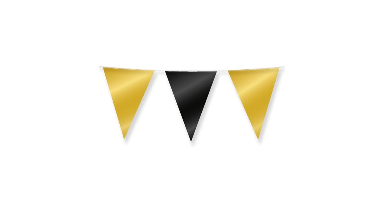 Party Flag Foil Gold and black