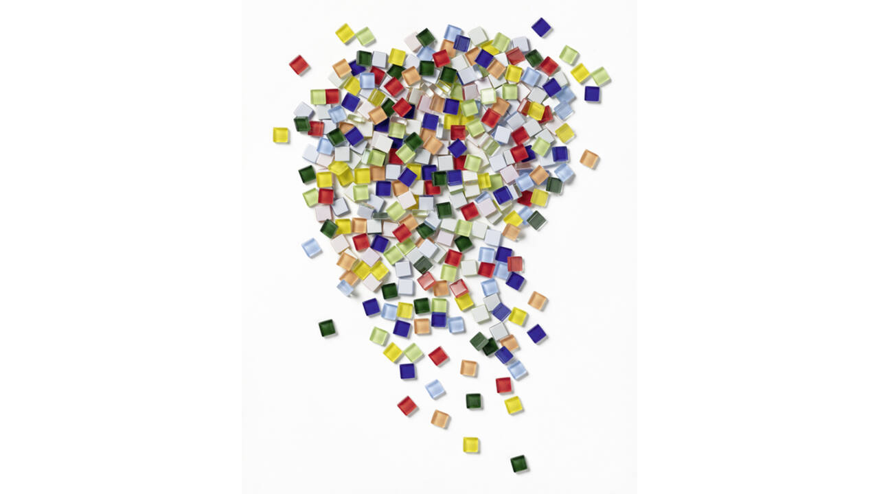 Mozaieksteentjes Folia 10x10mm glas basis assorti