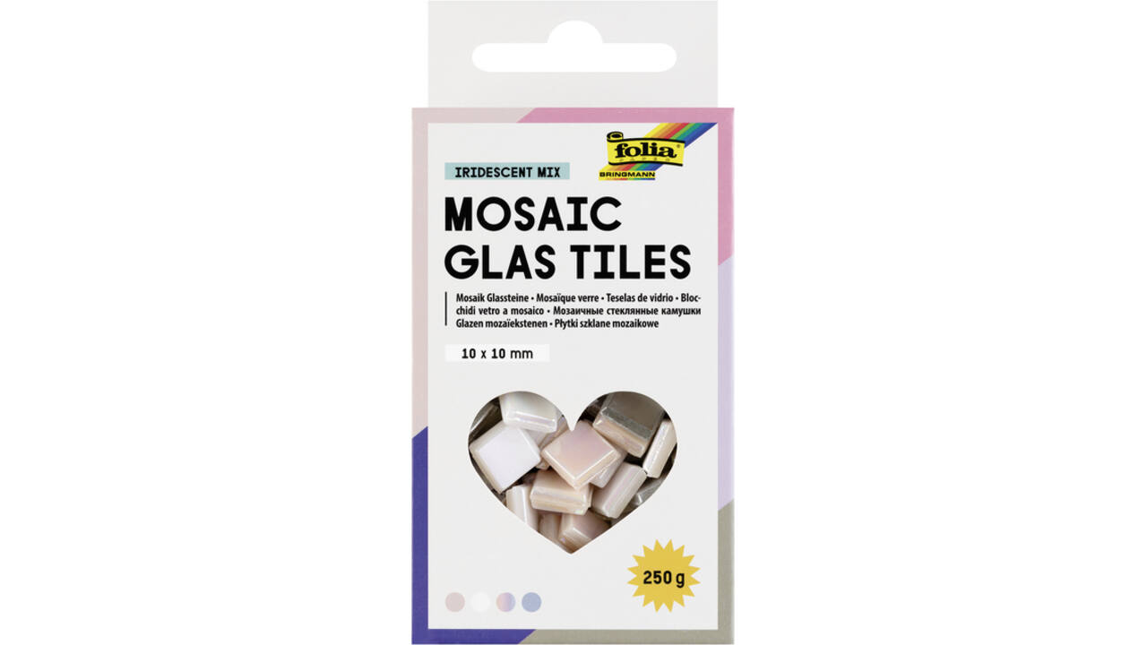 Mozaieksteentjes Folia 10x10mm glas iriserend