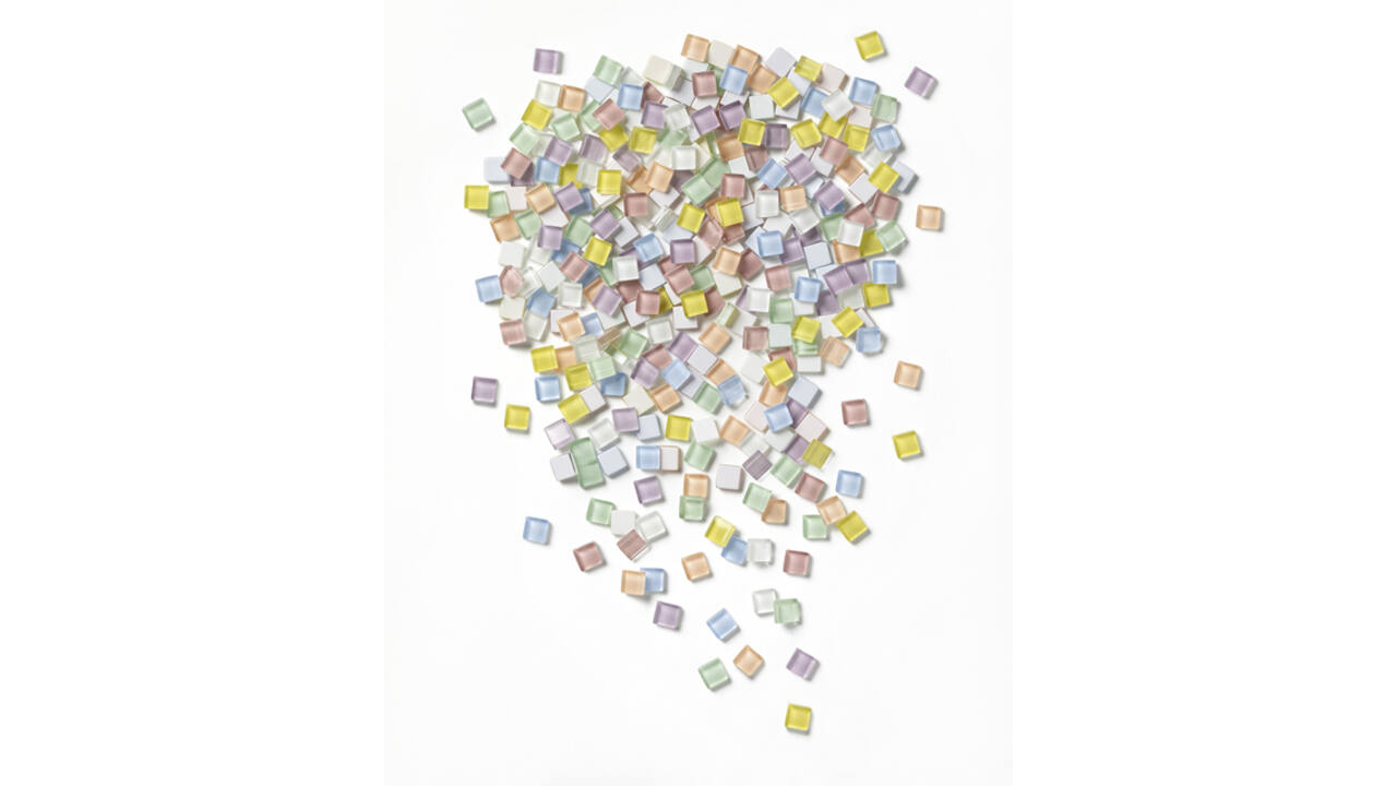 Mozaieksteentjes Folia 10x10mm glas pastel assorti