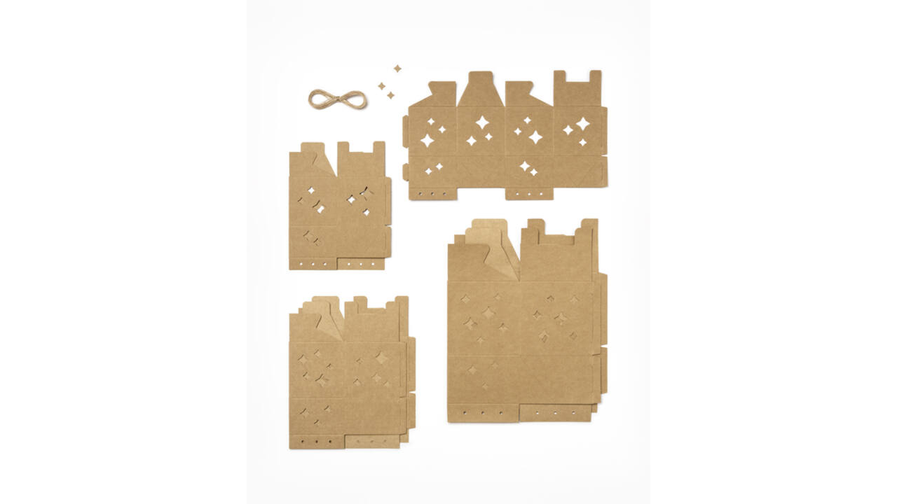 Giftbox Folia Star kraft set à 6 stuks