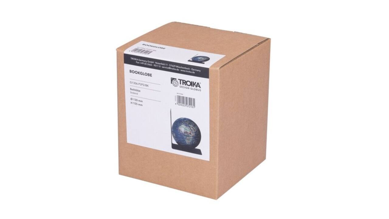 Boekensteun Troika met magnetische globe 13cm blauw-groen