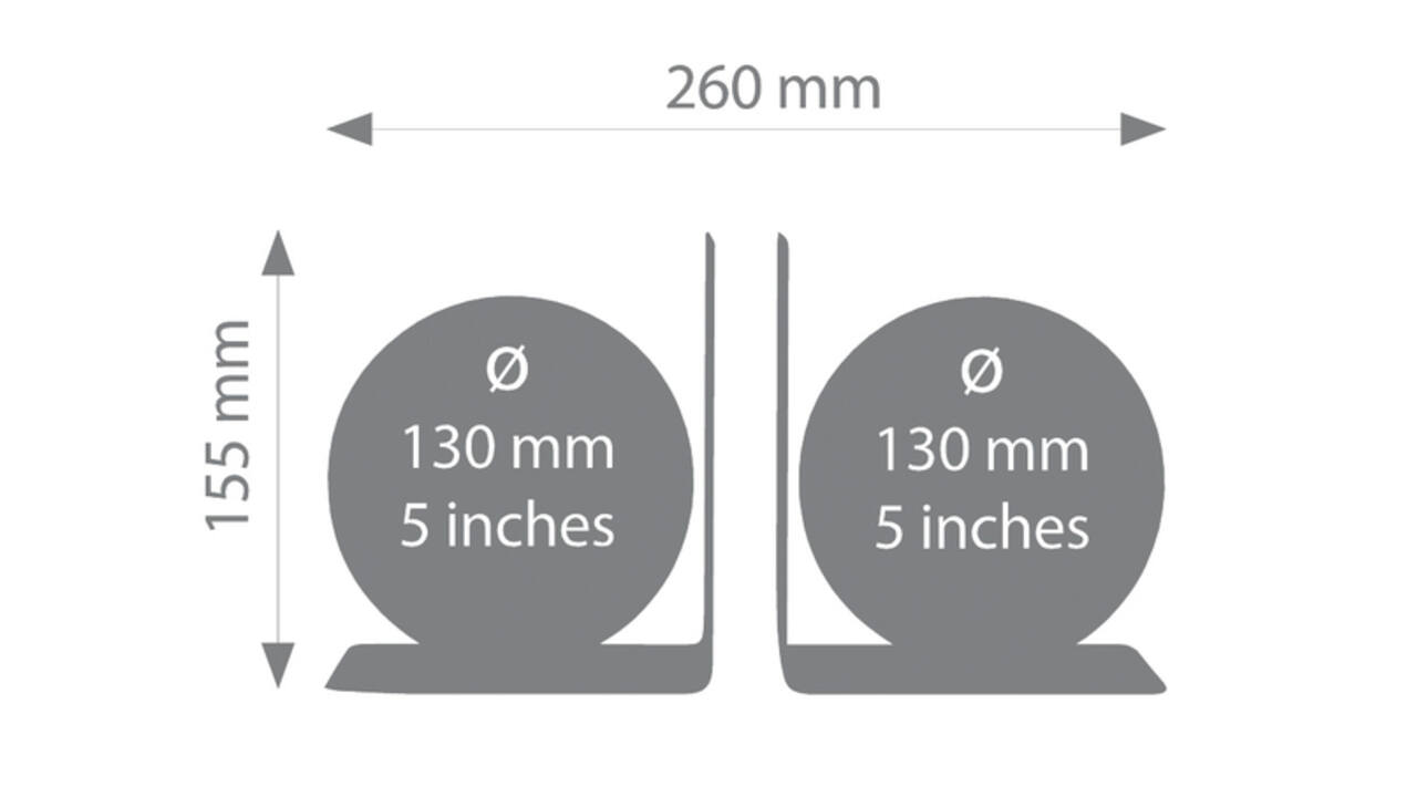 Boekensteun Troika met magnetische globes 13cm set à 2 stuks zwart