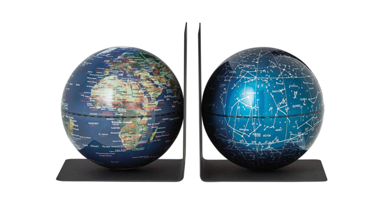 Boekensteun Troika met magnetische globes 13cm set à 2 stuks assorti