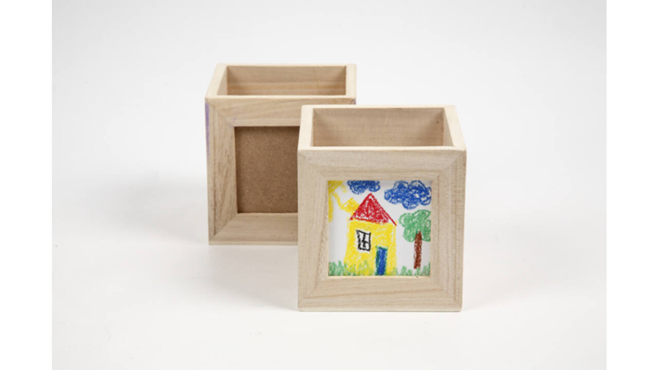 Pennenbakje Creativ Company 10x10x10cm hout