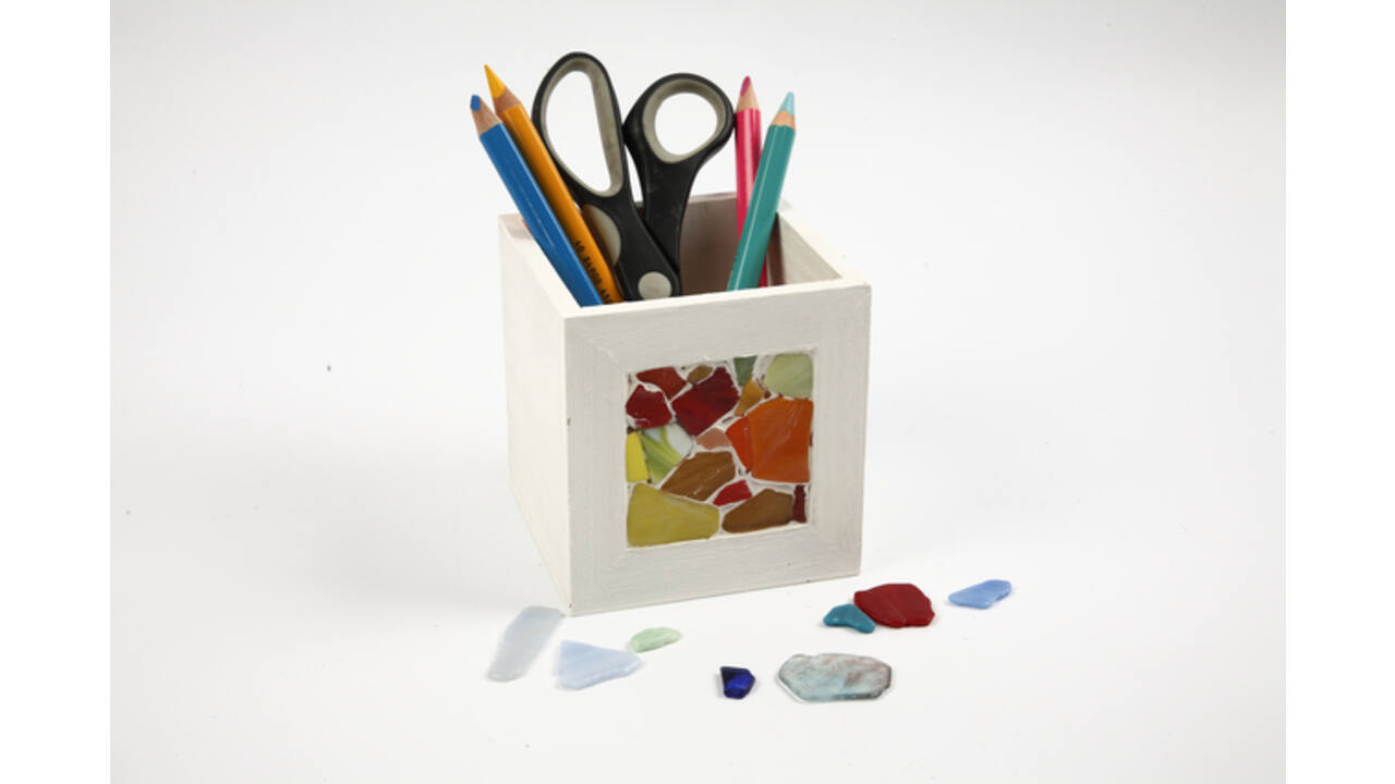 Pennenbakje Creativ Company 10x10x10cm hout