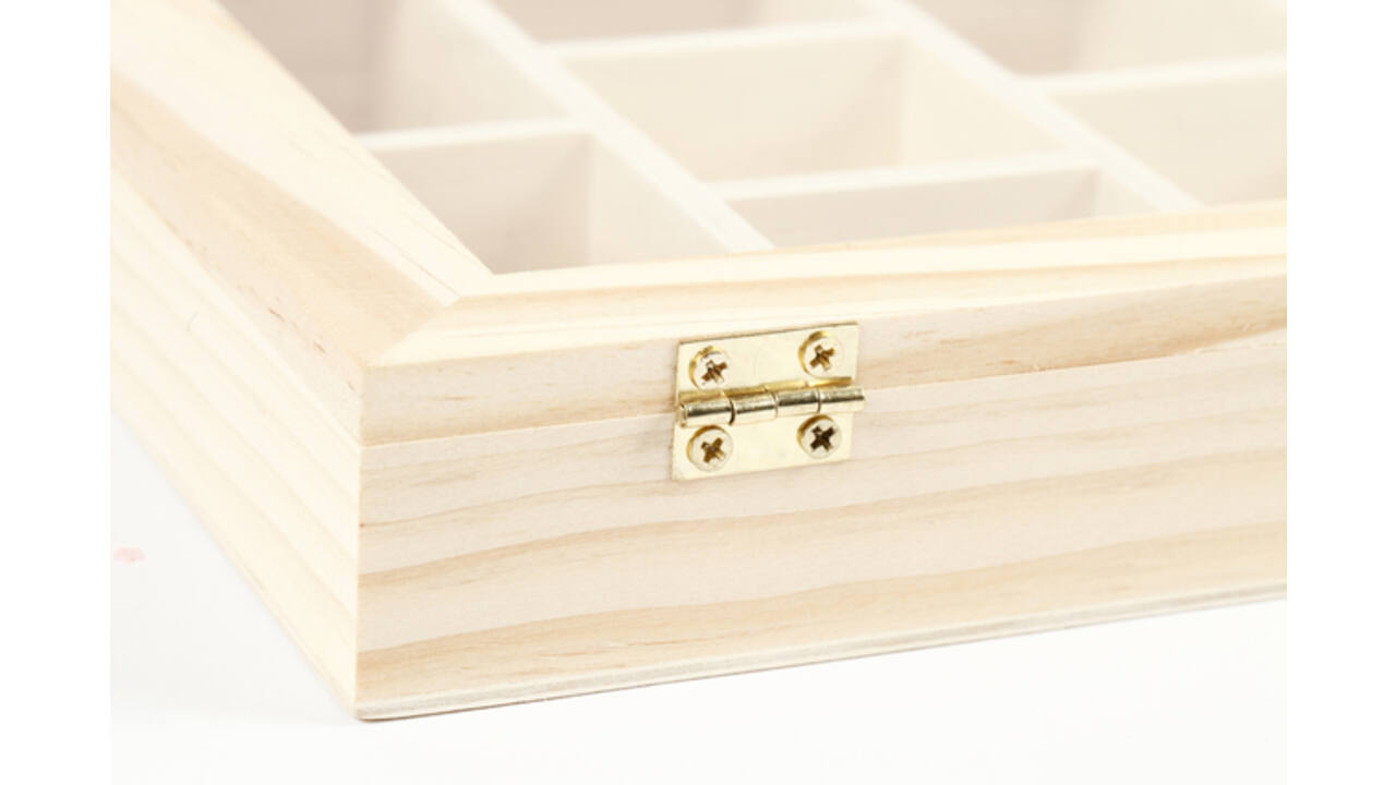 Doos Creativ Company 15.5x20.5x3.5cm hout met glazen deksel