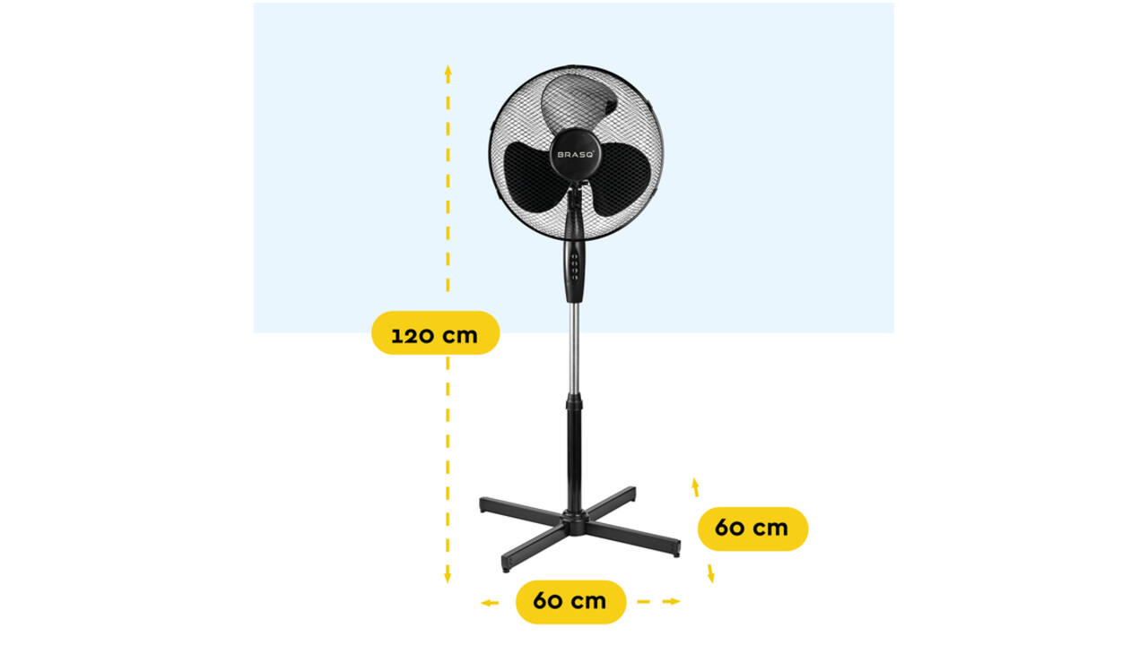Statiefventilator BRASQ F300 Ø 40cm zwart