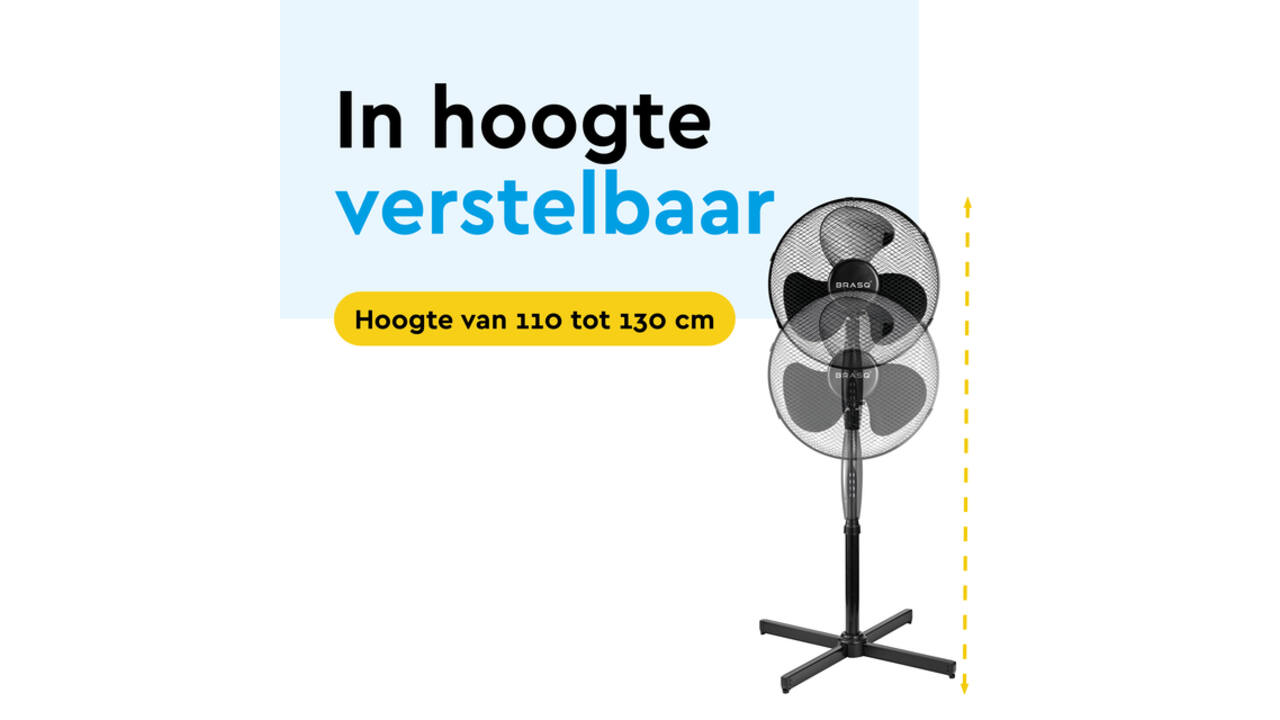 Statiefventilator BRASQ F300 Ø 40cm zwart