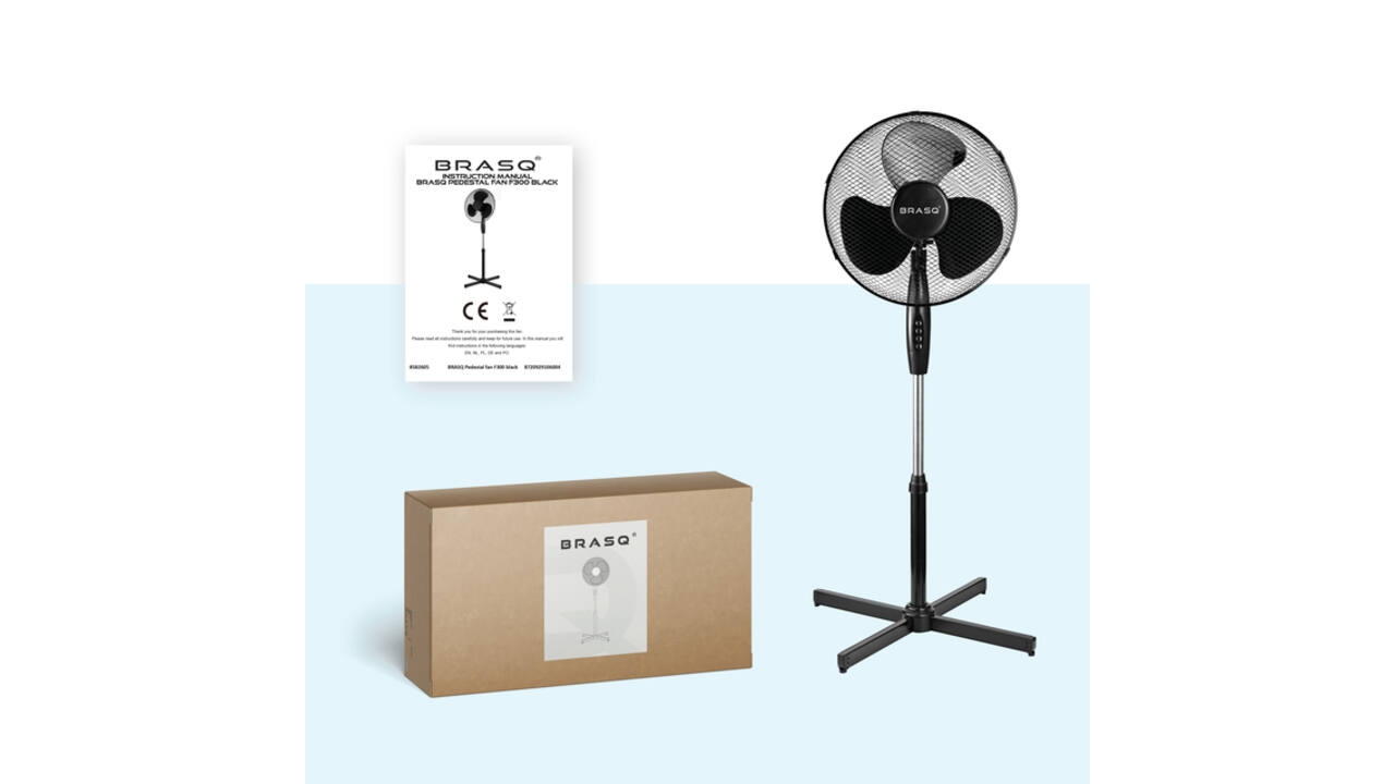 Statiefventilator BRASQ F300 Ø 40cm zwart