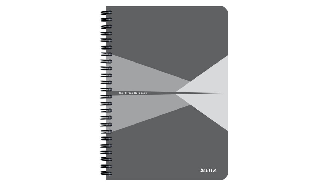 Notitieboek Leitz Office A5 lijn 180 pagina's 80gr grijs grijs