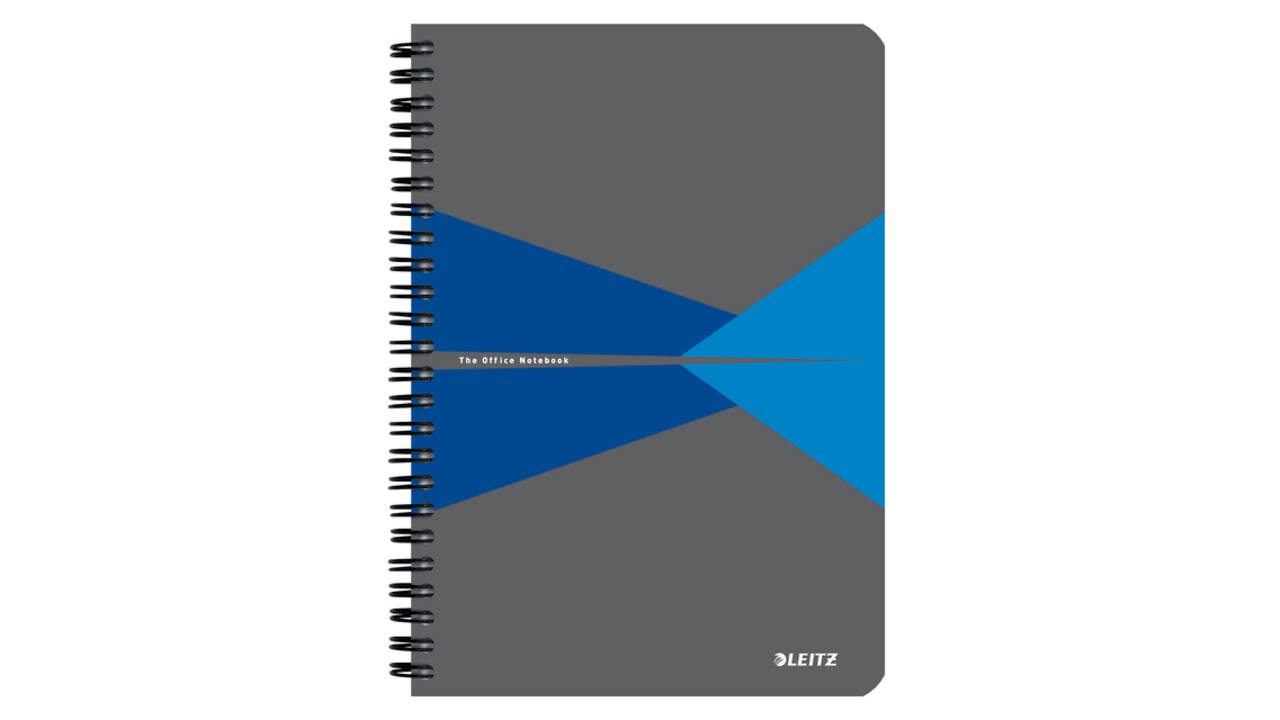 Notitieboek Leitz Office A5 lijn 180 pagina's 80gr grijs blauw