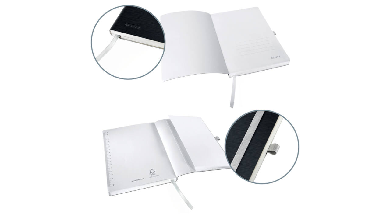 Notitieboek Leitz Style A5 lijn 160 pagina's 100gr zwart