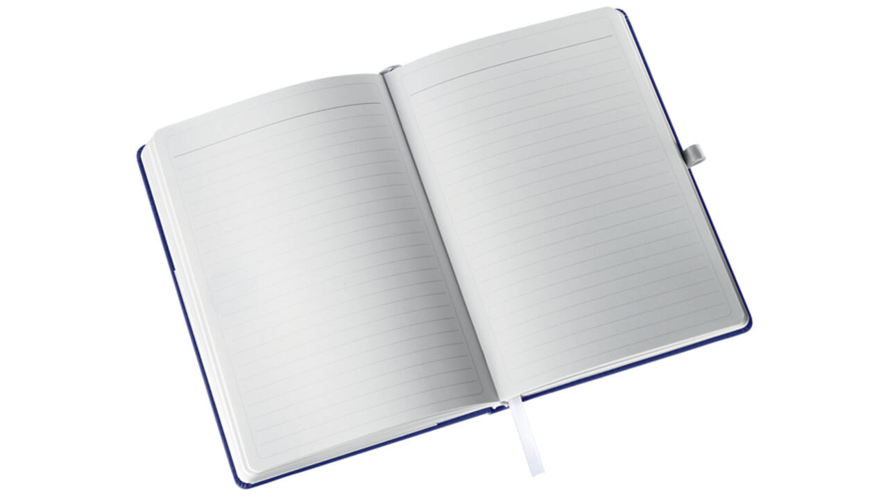 Notitieboek Leitz Style A5 lijn 160 pagina's 100gr blauw
