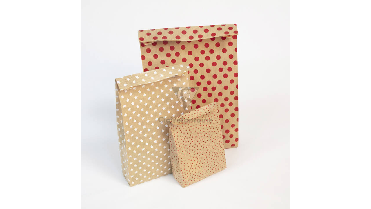 Cadeauzak Clairefontaine16x30x5cm kraft sterren 50 stuks