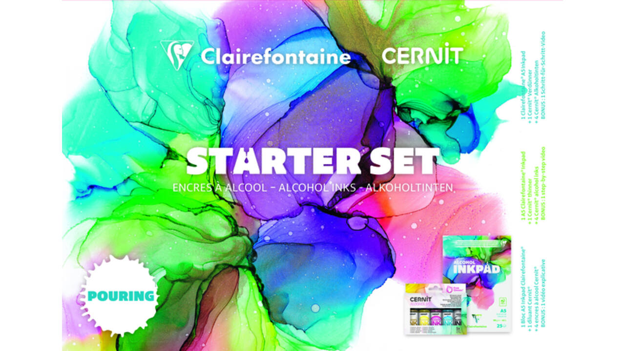 Alcoholinkt Clairefontaine & Cernit starterset 8-delig