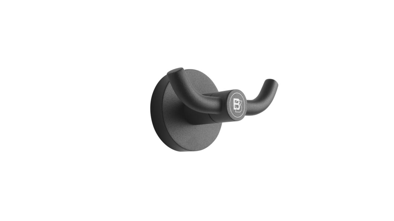 Kledinghaak Blacksatino 2 haaks zwart 332120