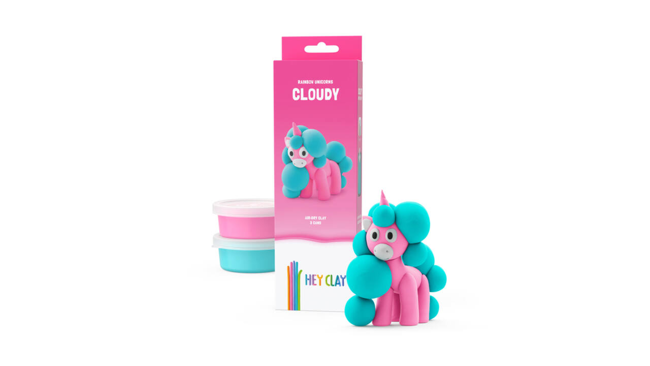 Klei Hey Clay eenhoorn set à 3 delen