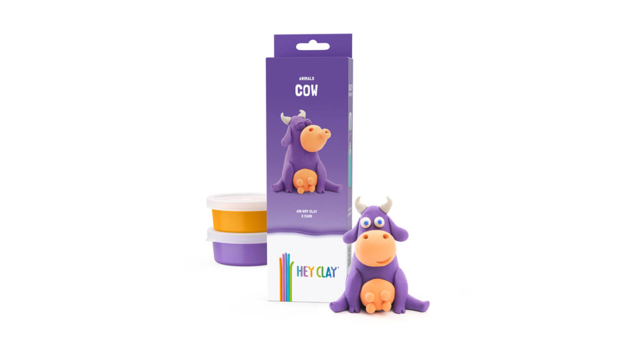 Klei Hey Clay koe set à 3 delen