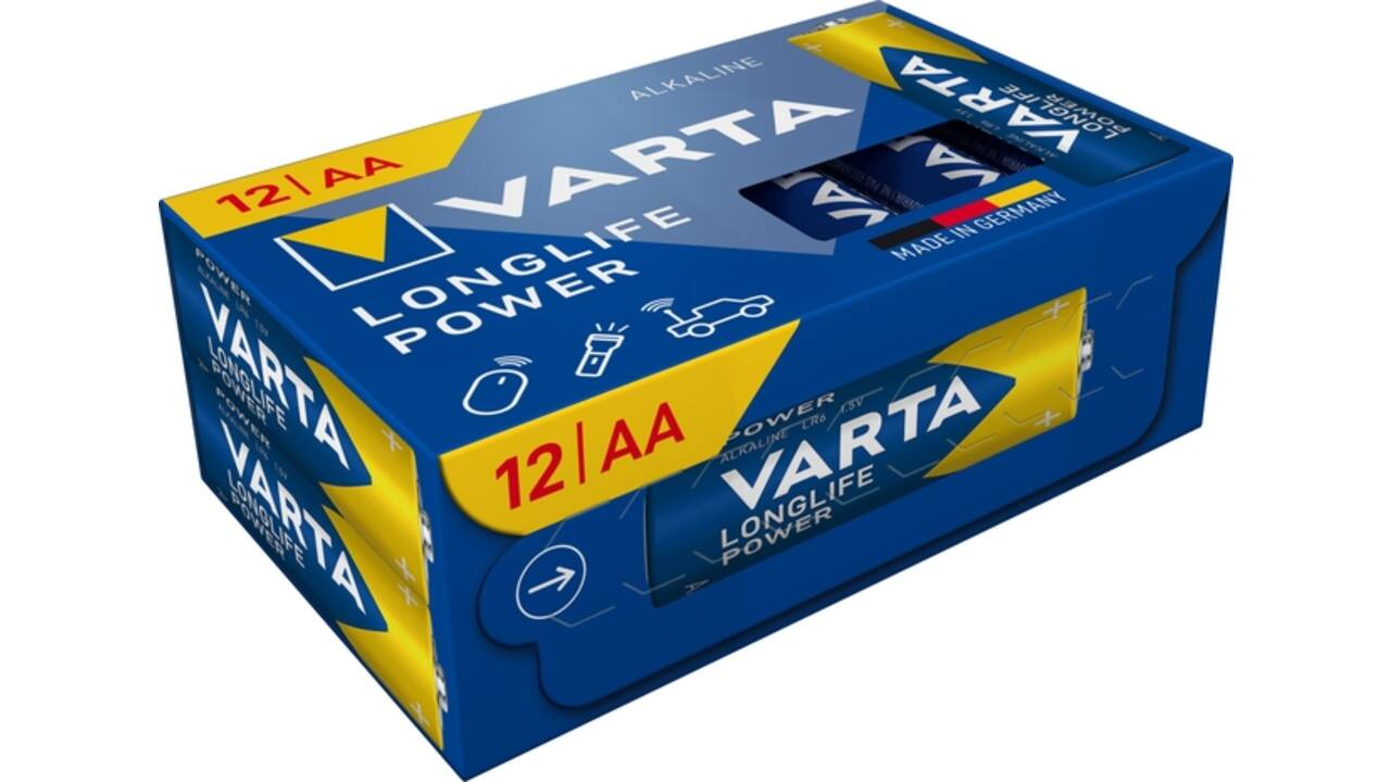 Batterij VARTA Longlife Power 12x AA