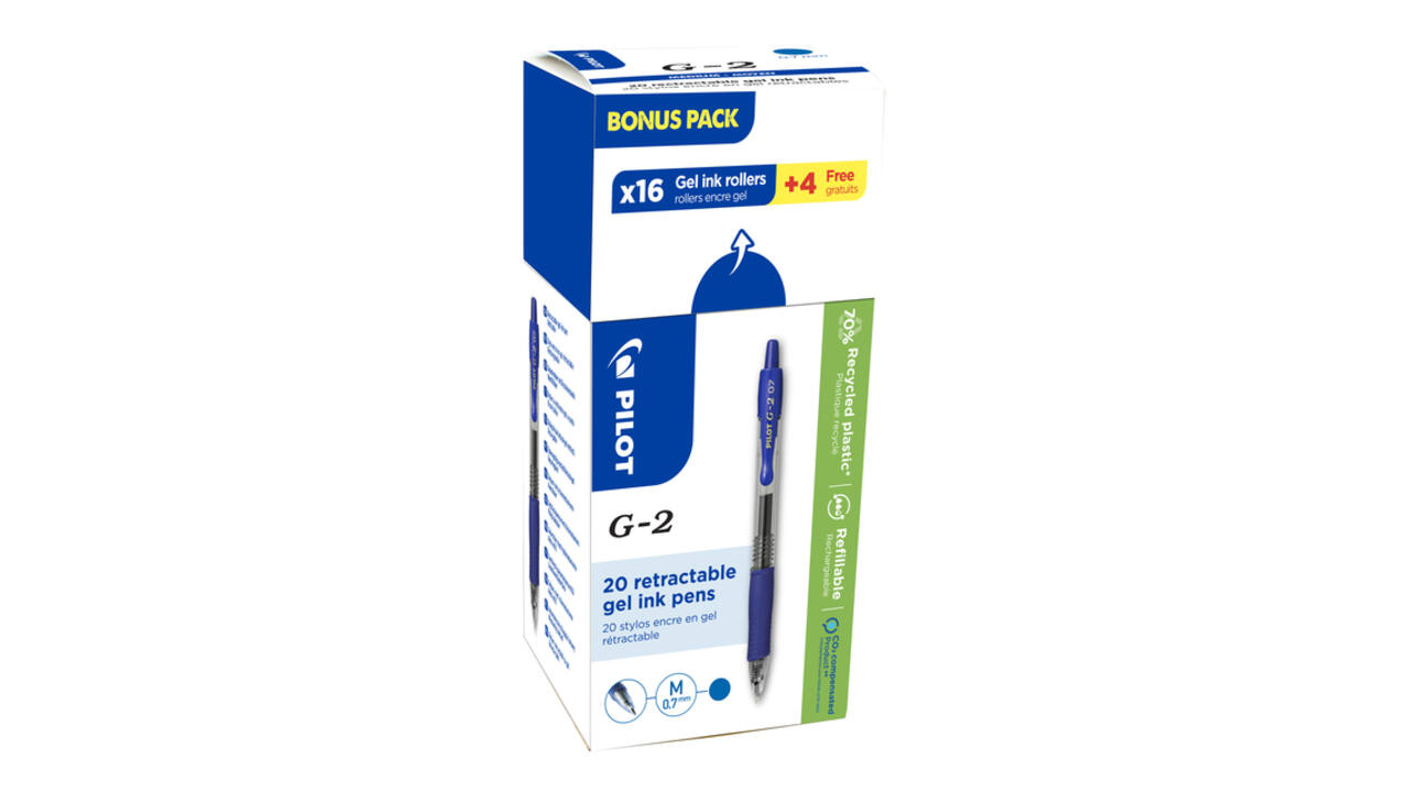 Gelschrijver PILOT BL-G2-7 medium blauw 16+4 gratis
