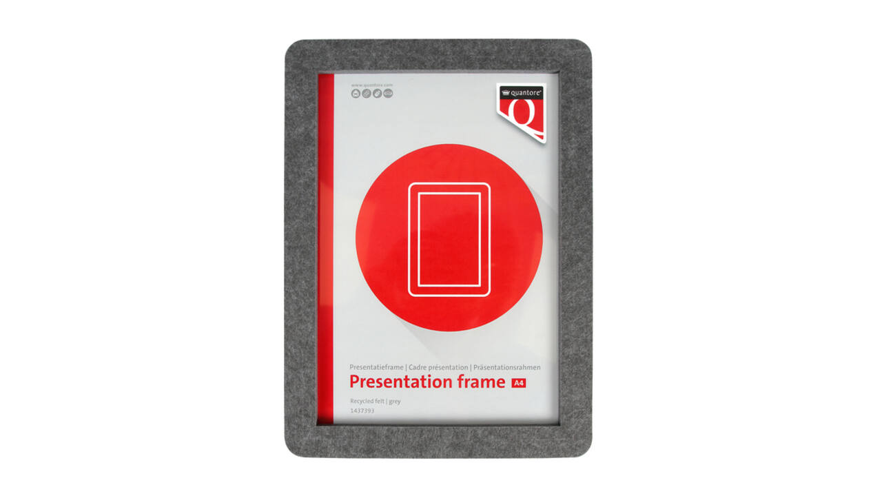 Presentatieframe Quantore A4 gerecycled vilt grijs