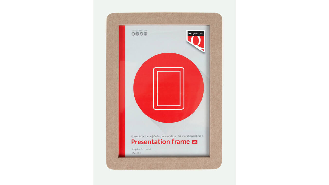 Presentatieframe Quantore A4 gerecycled vilt zand