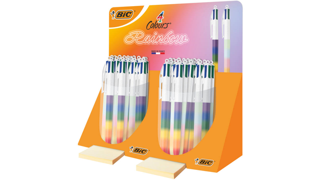 4-Kleuren balpen Bic regenboog medium assorti