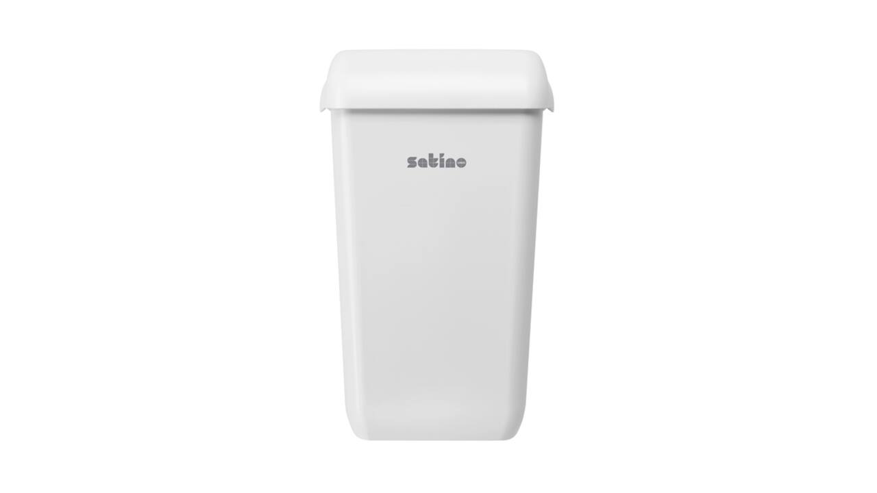 Afvalbak Satino open inworp 23 liter wit 332580