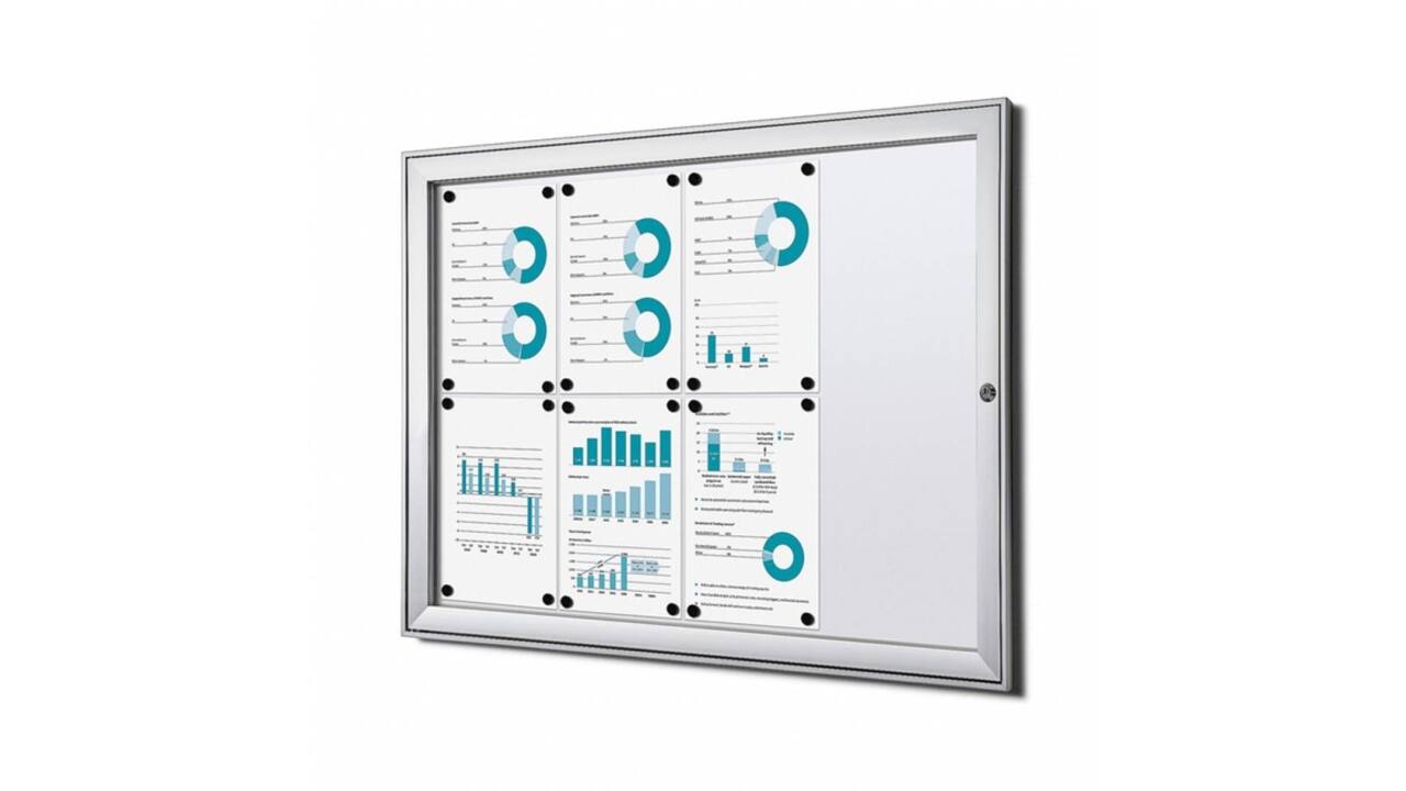 Vitrinebord Quantore luxe 8x A4 B1 gecertificeerd zilver