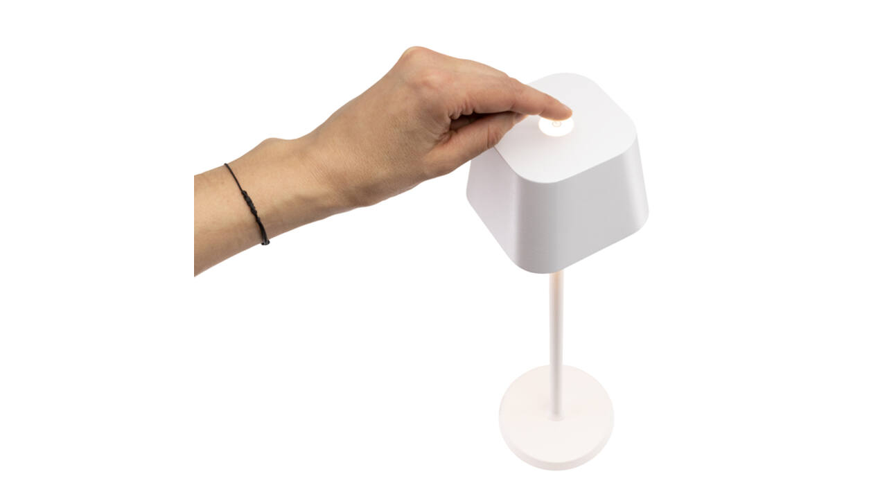 Tafellamp Securit Georgina LED oplaadbaar dimbaar wit