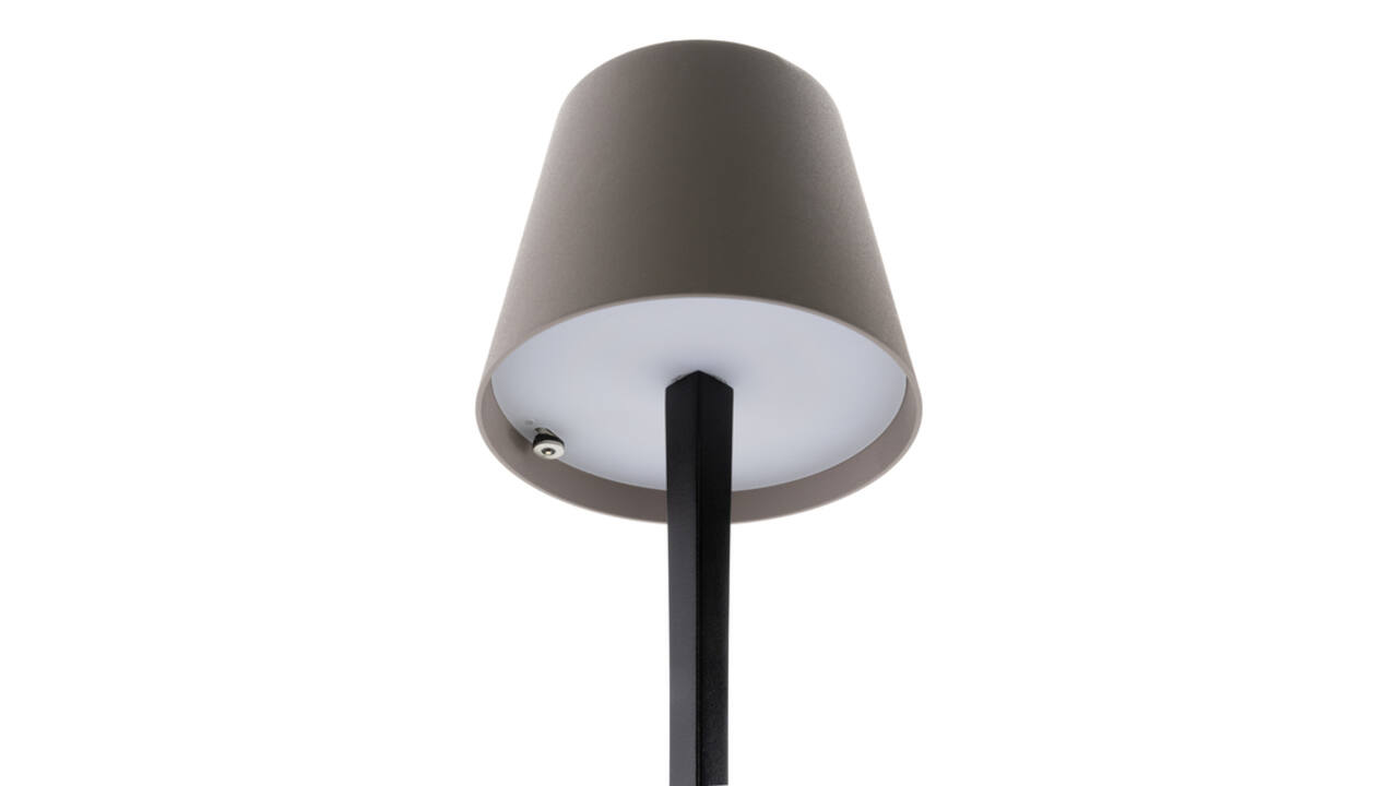 Tafellamp Securit Milano LED oplaadbaar dimbaar taupe-zwart