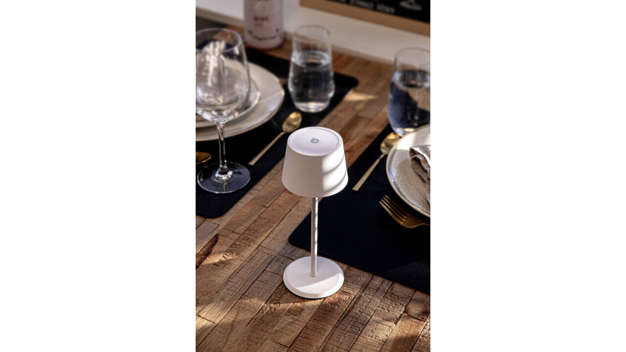 Tafellamp Securit MonteCarlo LED oplaadbaar dimbaar wit